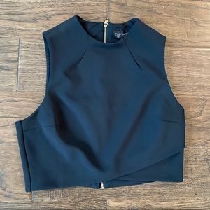 Topshop Black Structured Crop Top